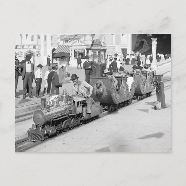 Carte Postale Chemin de fer miniature à Coney Island, 1905 (Devant)