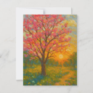 Carte Postale Chemin de la fleur du coucher du soleil - Jardin i