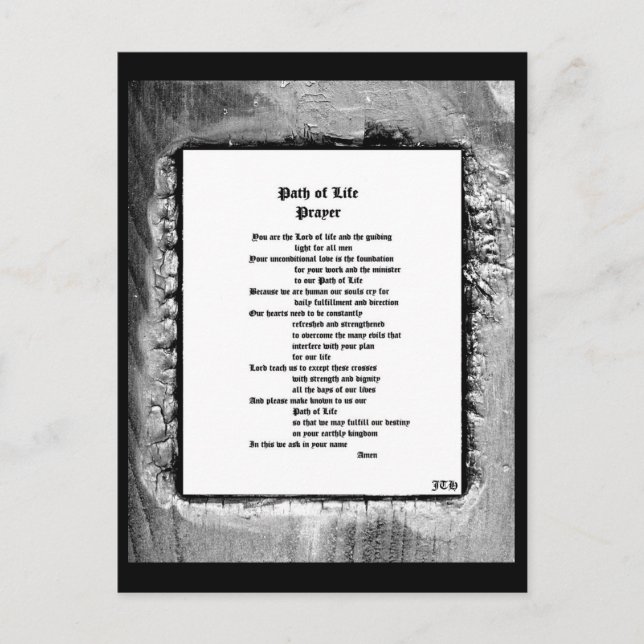 Carte Postale Chemin de la vie Prière (Devant)