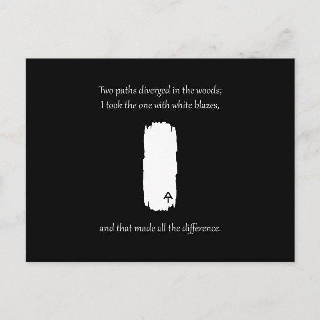 Carte Postale Chemin des Appalaches Chemins blancs de lame Diver (Devant)