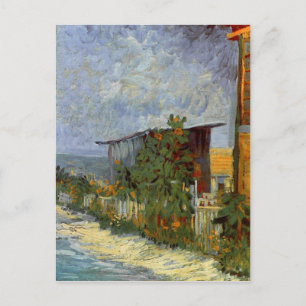 Carte Postale Chemin Montmartre avec Sunflower Van Gogh Art