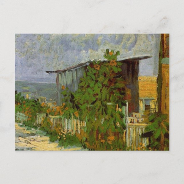 Carte Postale Chemin Montmartre et tournesols par Vincent van Go (Devant)