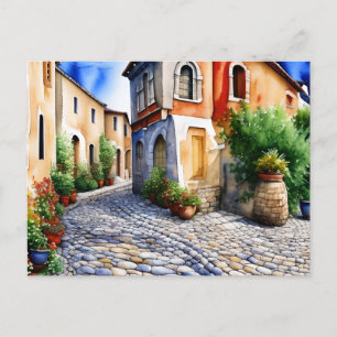 Carte Postale Chemin pavé dans un cadre méditerranéen