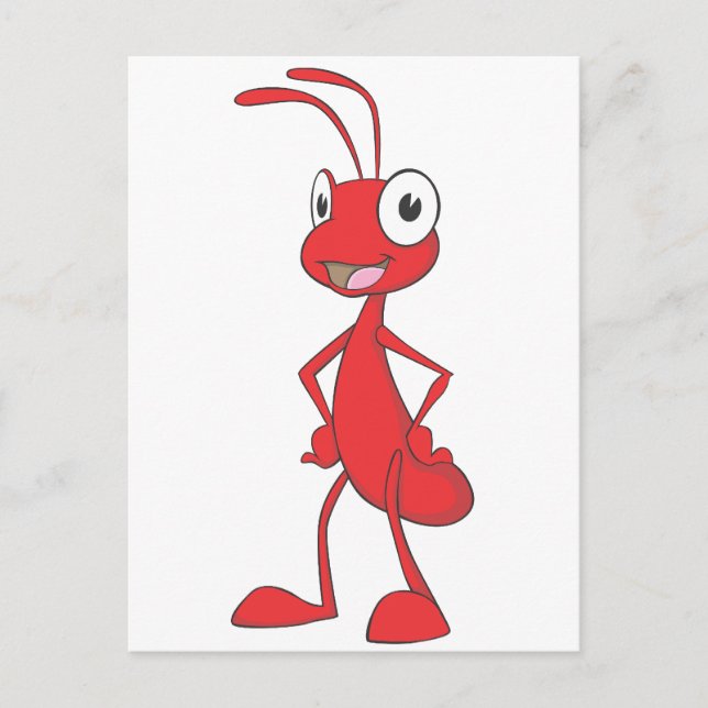 Carte Postale Chemise cartonnée Red Ant debout sur la taille (Devant)