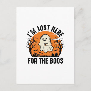 Carte Postale Chemise drôle de fantôme d'Halloween juste ici pou