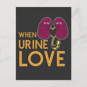 Carte Postale Chemise du rein quand l'Urine aime Humour du rein