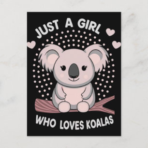 Carte Postale Chemise Enfants Koala Mignon Juste une Fille Aime 