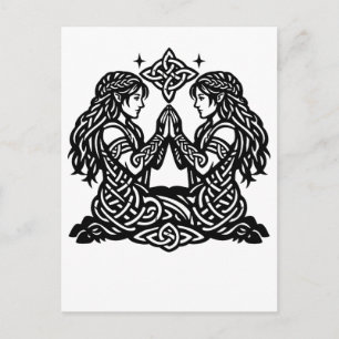 Carte Postale Chemise Gemini — Encre Hantée Jumeaux du Zodiaque