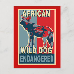Carte Postale Chemises d'art Africaines Wild Dog Pop