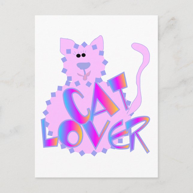Carte Postale Chemises et cadeaux Amoureux de les chats roses (Devant)