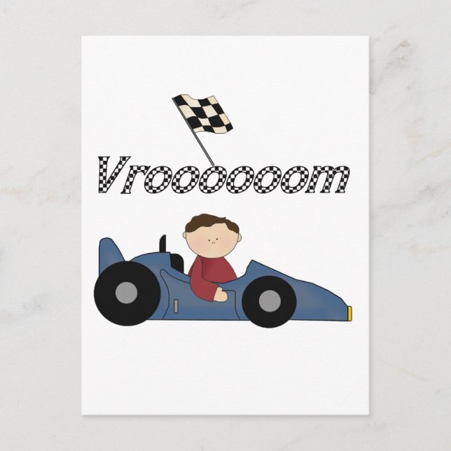 Carte Postale Chemises et cadeaux Blue Race Car (Devant)