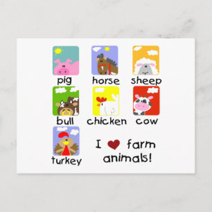 Carte Postale Chemises et cadeaux d'animaux de ferme