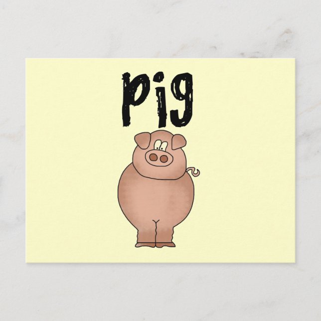 Carte Postale Chemises et cadeaux d'animaux de ferme de porc (Devant)