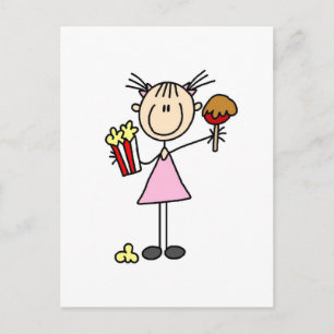 Carte Postale Chemises et Cadeaux de Popcorn et Barbe à Papa