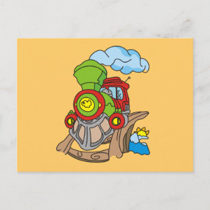 Carte Postale Chemises et cadeaux de train vert et rouge