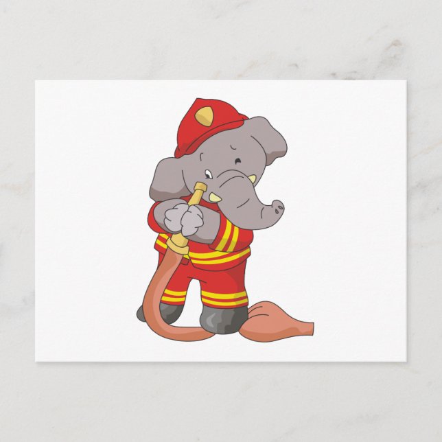 Carte Postale Chemises et cadeaux éléphants pompiers (Devant)