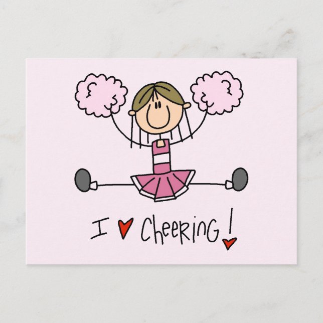 Carte Postale Chemises et cadeaux Pom-pom girl roses (Devant)