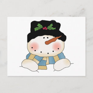 Carte Postale Chemises et cadeaux Snowman souriants