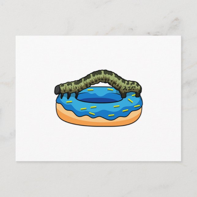 Carte Postale Chenille au beignet (Devant)