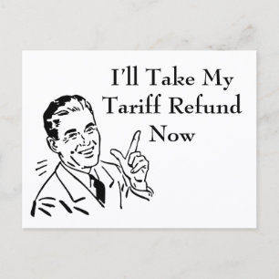 Carte Postale Chèque de remboursement de tarif douanier vintage