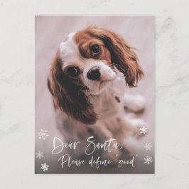 Carte Postale Cher Père Noël Définir "Bon" Drôle Photo de Noël