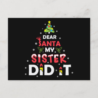 Carte Postale Cher Père Noël Ma Soeur L'A Fait, Cite Cadeau De N