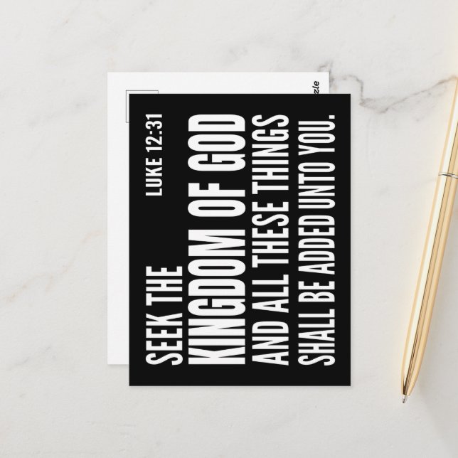 Carte Postale Chercher Le Royaume De Dieu Et Toutes Ces Choses (Devant/Arrière en situation)