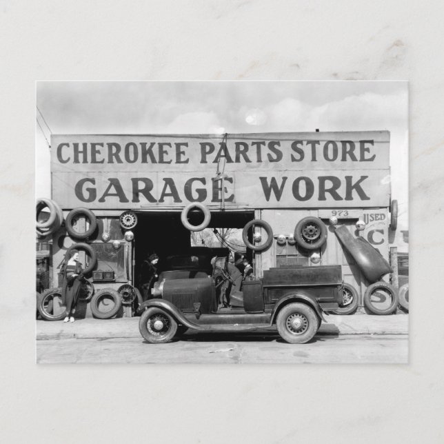 Carte Postale Cherokee Parts Store, 1936 (Devant)