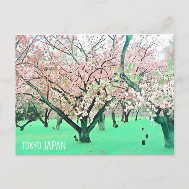 Carte Postale Cherry Blossom Tokyo Park Voyage japonais (Devant)