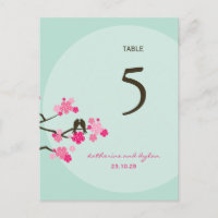 Cherry Blossoms Inséparables Mariage Numéro de tab