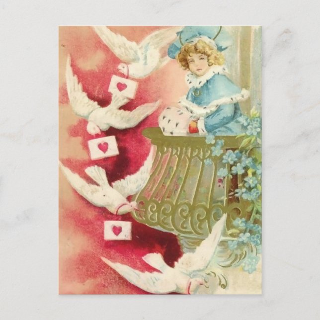 Carte Postale Cherub aux oiseaux (Devant)