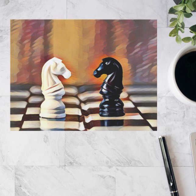 Carte Postale Chess Knights Chess Board (Créateur téléchargé)