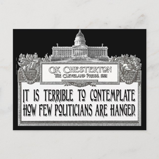 Carte Postale Chesterton sur les accrochages des politiciens (Devant)