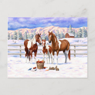 Carte Postale Chestnut Pinto Sorrel Peinture Quarter Chevaux Dan