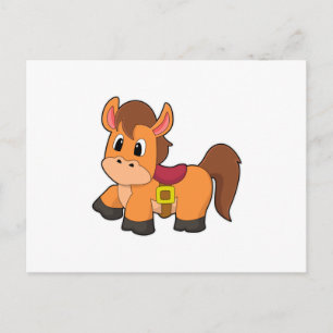 Carte Postale Cheval avec selle