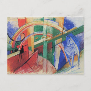 Carte Postale Cheval bleu avec arc-en-ciel de Franz Marc