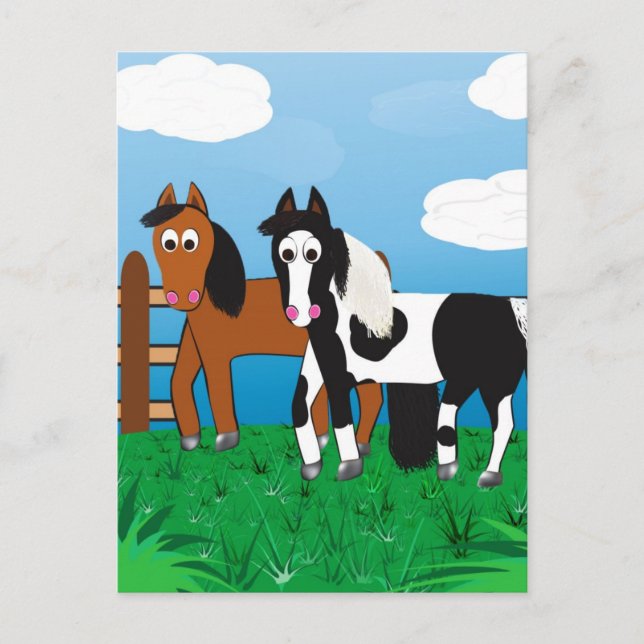 Carte Postale Cheval cartonné (Devant)
