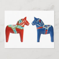 Cheval Dala Rouge et Bleu
