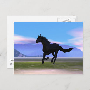 Carte Postale Cheval de Black Galloping