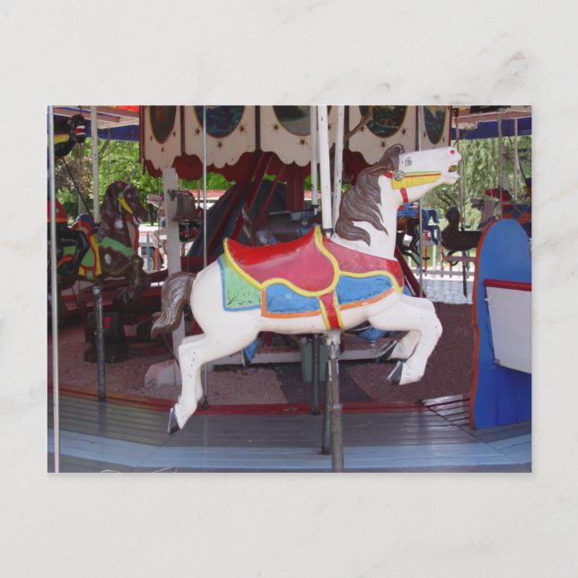 Carte Postale Cheval de Carousel antique (Devant)