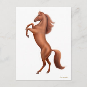 Carte postale Cheval de châtaignes