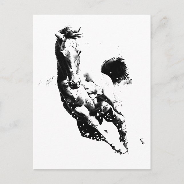 Carte Postale Cheval de course (Devant)