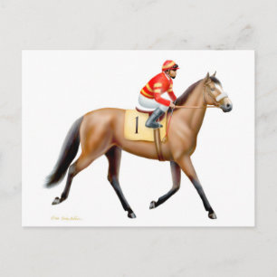 Carte postale Cheval de course de Bay Thoroughbred