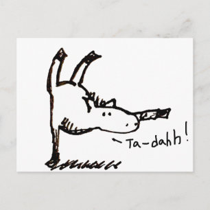 Carte Postale Cheval de dessin animé drôle Poney Tah Dah!