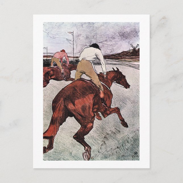 Carte Postale Cheval de Jockey et de Course, Lautrec (Devant)
