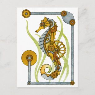 Carte Postale Cheval de mer Steampunk