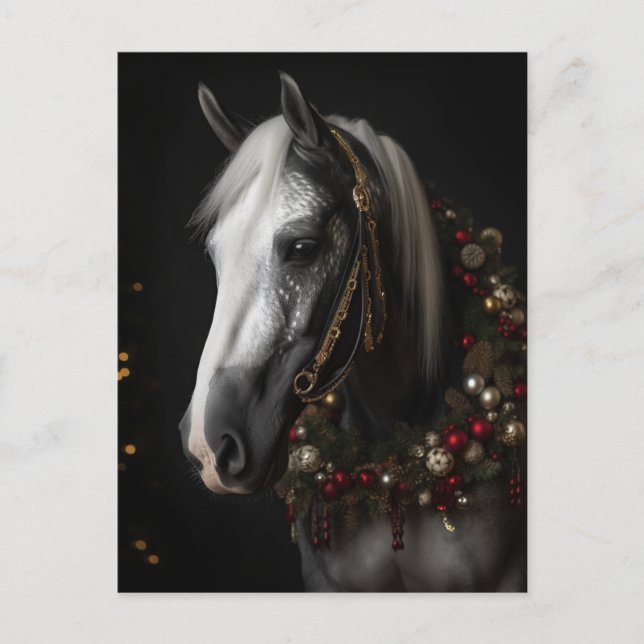 Carte Postale Cheval de Noël (Devant)