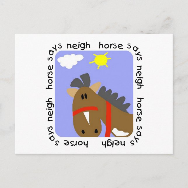 Carte Postale Cheval dit T-shirts et cadeaux (Devant)