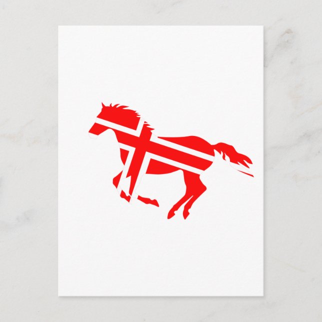Carte Postale Cheval Drapeau (Devant)