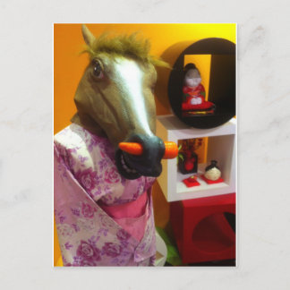 Carte Postale Cheval En Kimono
